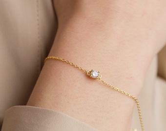 Bracelet en diamant • Bracelet délicat • Bijoux minimalistes • Cadeaux d'anniversaire • Cadeau parfait pour elle