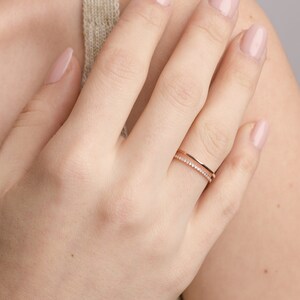 Pave Duo Ring • Dainty Rose Gold Ring • Engagement Ring • Rings for Women • Perfect Gift For Her