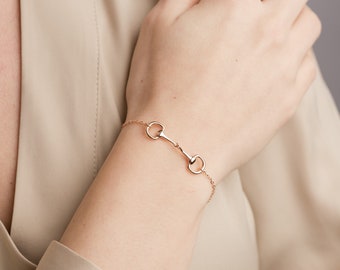 Snaffle Bit Bracelet • Sterling Silver Bracelet • Minimalist Jewelry • Gift For Mum