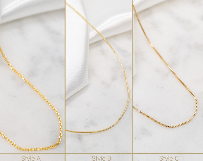 14K Gold Chain • Essential Necklace Chains • Gold Layering Necklaces • Minimalist Jewelry
