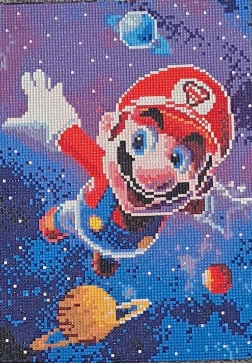 COMPLETED Mario diamond painting