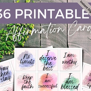 CARTES D'AFFIRMATION IMPRIMABLES| Amour de soi| Encouragements| Téléchargement instantané| Citations positives