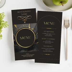 Restaurant Card, Menu de restaurant moderne, menu de restaurant imprimable, modifiable dans Canva, digital menu template, carte des boissons