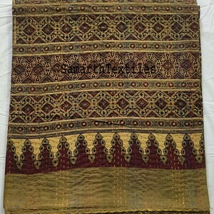 Ajrakh bedrukte katoenen dubbele sprei, quilt, zomerbeddengoed, decor, katoenen quilt, kantha-quilt, Indiase quilt, zomerdeken