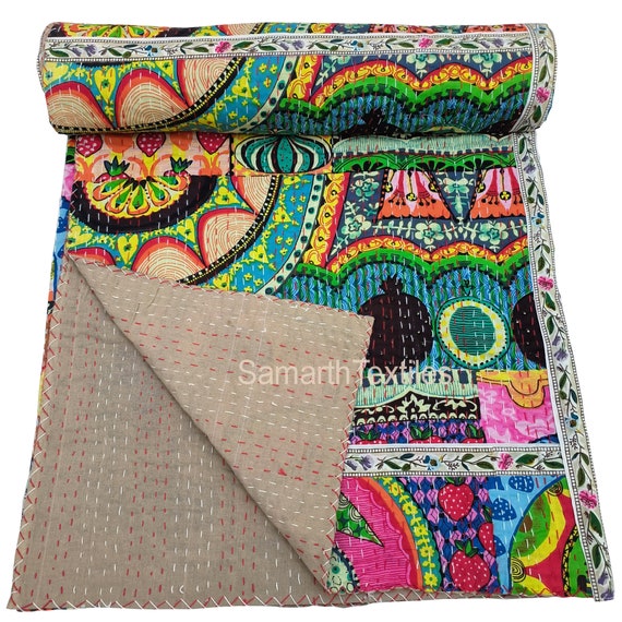 インド綿 パッチワークデザイン マルチクロス タペストリー