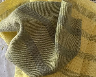 702 Lime Table Runner and 6 Napkins - Individually handwoven lime green/yellow table napkins, beautiful unique colors, meticulously crafted,
