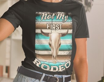 Not My First Rodeo Serape Cow Steer Western Vintage Cowgirl - Short-Sleeve Unisex T-Shirt