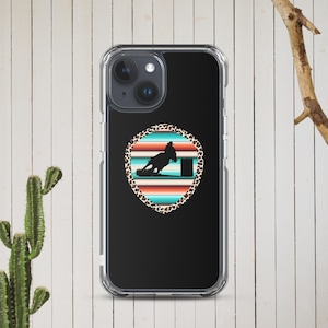 iPhone Horse Barrel Racing Serape Leopard Muster Rodeo Cowgirl Hülle