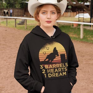 Barrel Racing hoodie Cowgirl Sweatshirt western rodeo paardenliefhebber cadeau land meisje trui rodeo outfit paardensport Barrel Racer kleding
