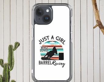 iPhone Western Rodeo Cowgirl Serape Sunset Horse Barrel Racing Case