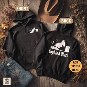 Personalized Barrel Racing Hoodie: Custom Cowgirl Equestrian Sweatshirt