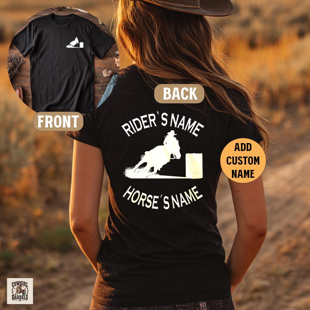 Personalized Barrel Racing T-shirt: Custom Cowgirl Rodeo Name Tee - Etsy