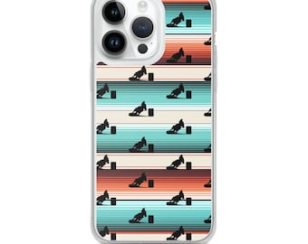 Horse Barrel Racing pattern Serape Rodeo Cowgirl - iPhone Case