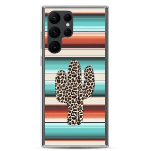 Drôle Léopard Cactus Serape Cactus imprimé Turquoise - Housse Samsung