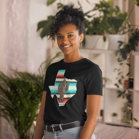 Texas Serape Leopard Print T-Shirt Pretty State Pride Shirt Texas Serape Leopard Print T-Shirt Pretty State Pride Shirt