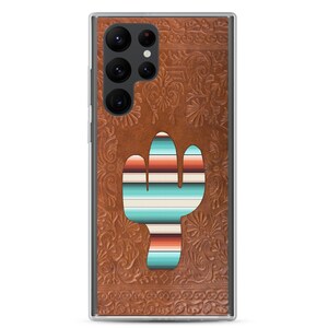 Serape Cactus Turquoise Tooled Leather print - Samsung Case