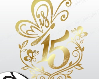 Mis Quince Mariposas | Mis 15 Butterfly | Quinceanera Flores SVG PDF |