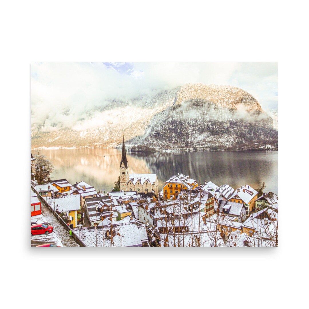 HALLSTATT POSTER Austria in WINTER Photo Print Wall Art - Etsy