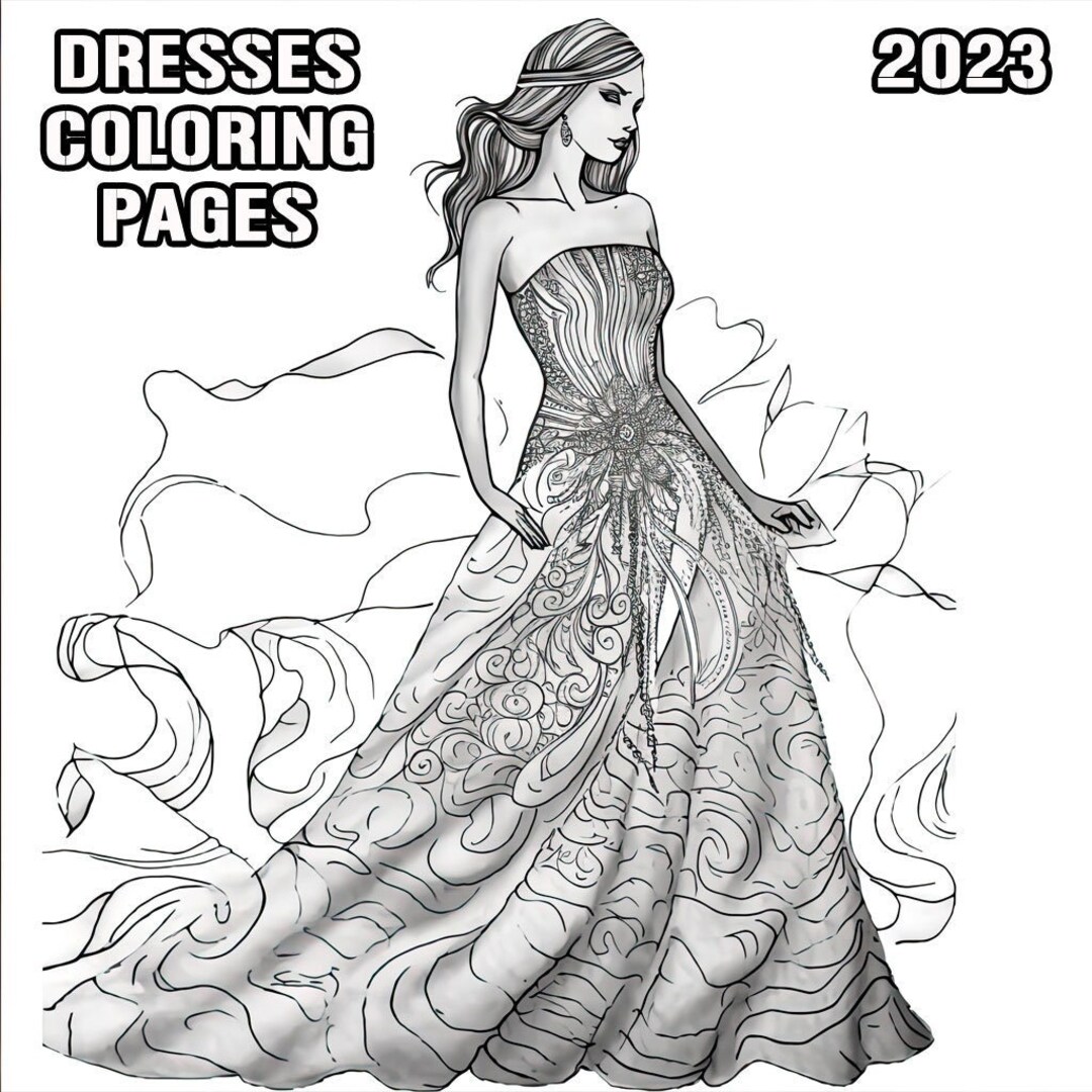 Coloring Pages of Dresses Coloring Pages for Summer Printable Coloring