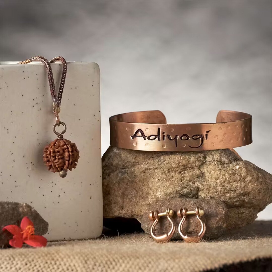 Adiyogi Rudraksha Set a Combo of Rudraksha Copper Chain a Pair of Adiyogi Rudraksha Set a Combo of Rudraksha Copper Chain a Pair of