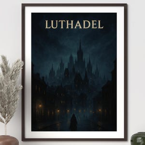 Luthadel Poster - Mistborn Night City Art Print - Fantasy Gothic Street Scene - Brandon Sanderson Inspired Wall Decor - Dark Book Cosmere