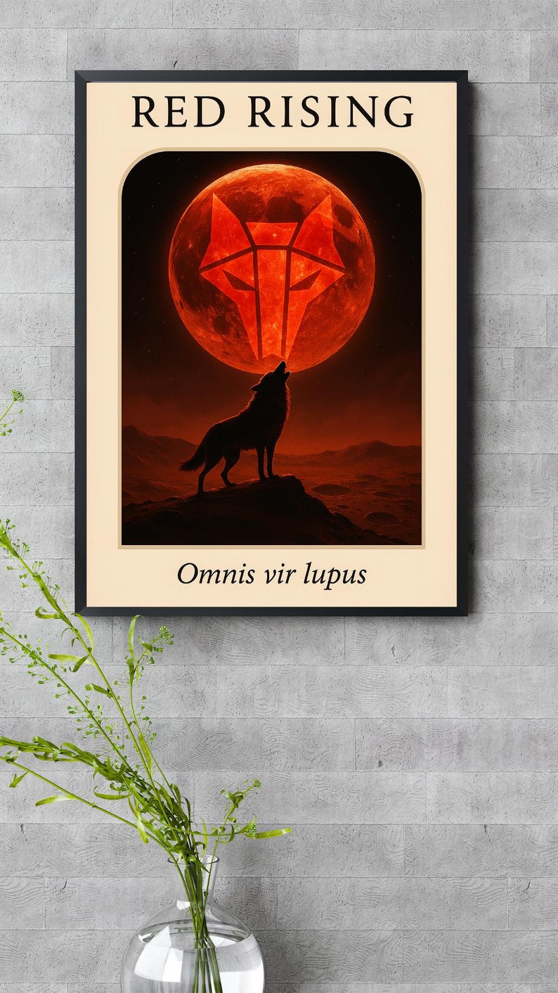 Red Rising Poster - Omnis Vir Lupus Wolf Sigil Print | Sci-fi Book Art ...