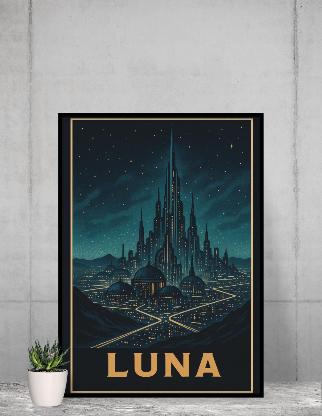 Luna Poster | Red Rising Wall Art | Sci-fi Travel Print | Pierce