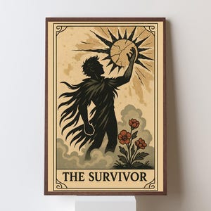 The Survivor Poster - Kelsier Mistborn Art - Cracked Sun Fantasy Print - Heroic Book Artwork - Brandon Sanderson Fan Decor - Cosmere