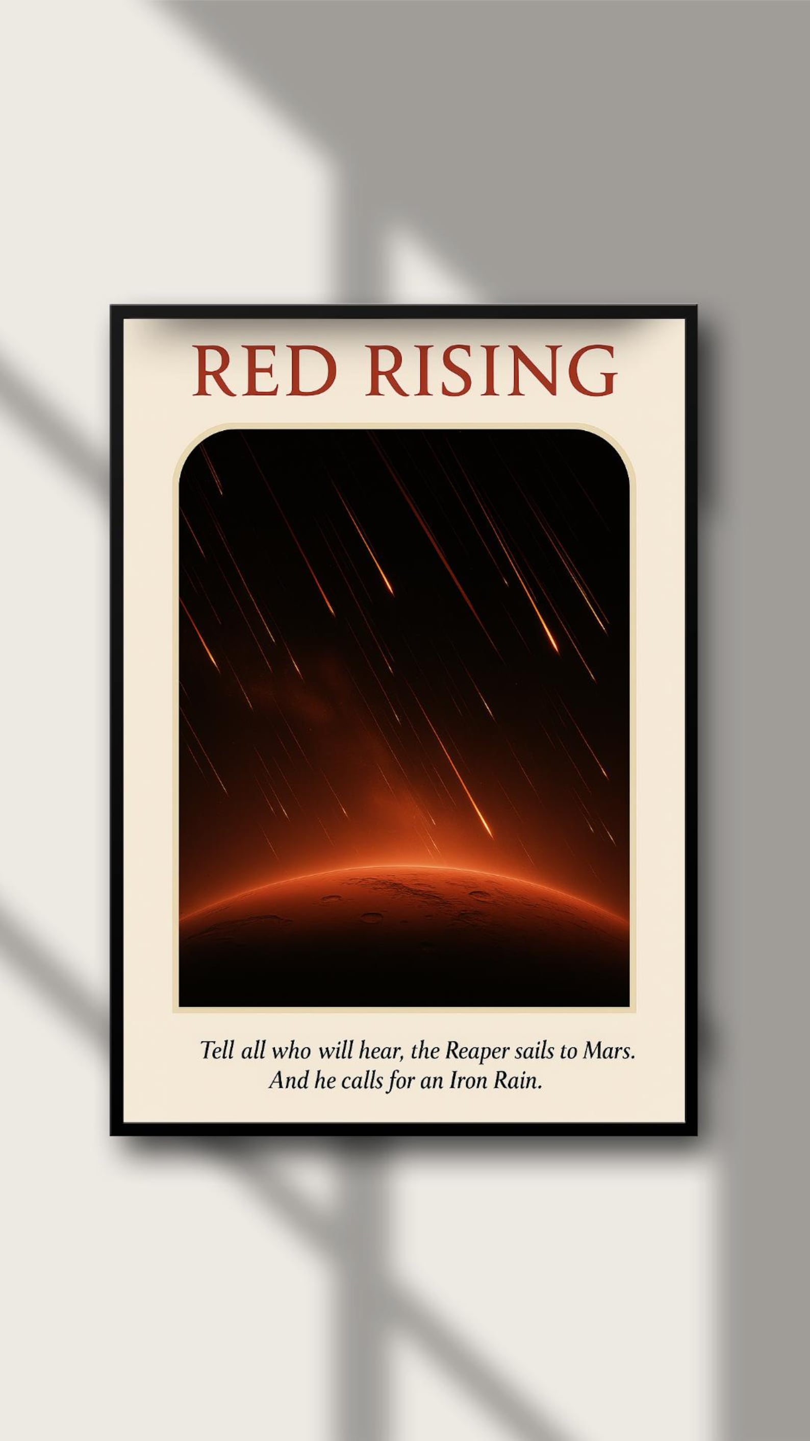 Red Rising Enemy Quote Red Rising Poster - Iron Rain Quote Print | Sci-fi Book Art Inspired by ...