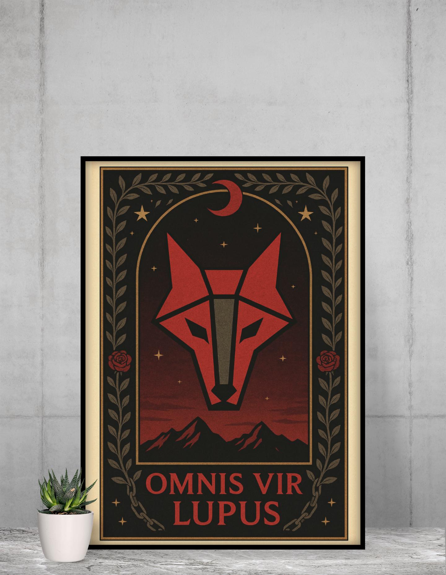Red Rising Poster - Omnis Vir Lupus - Wolf Sigil Fan Art Print