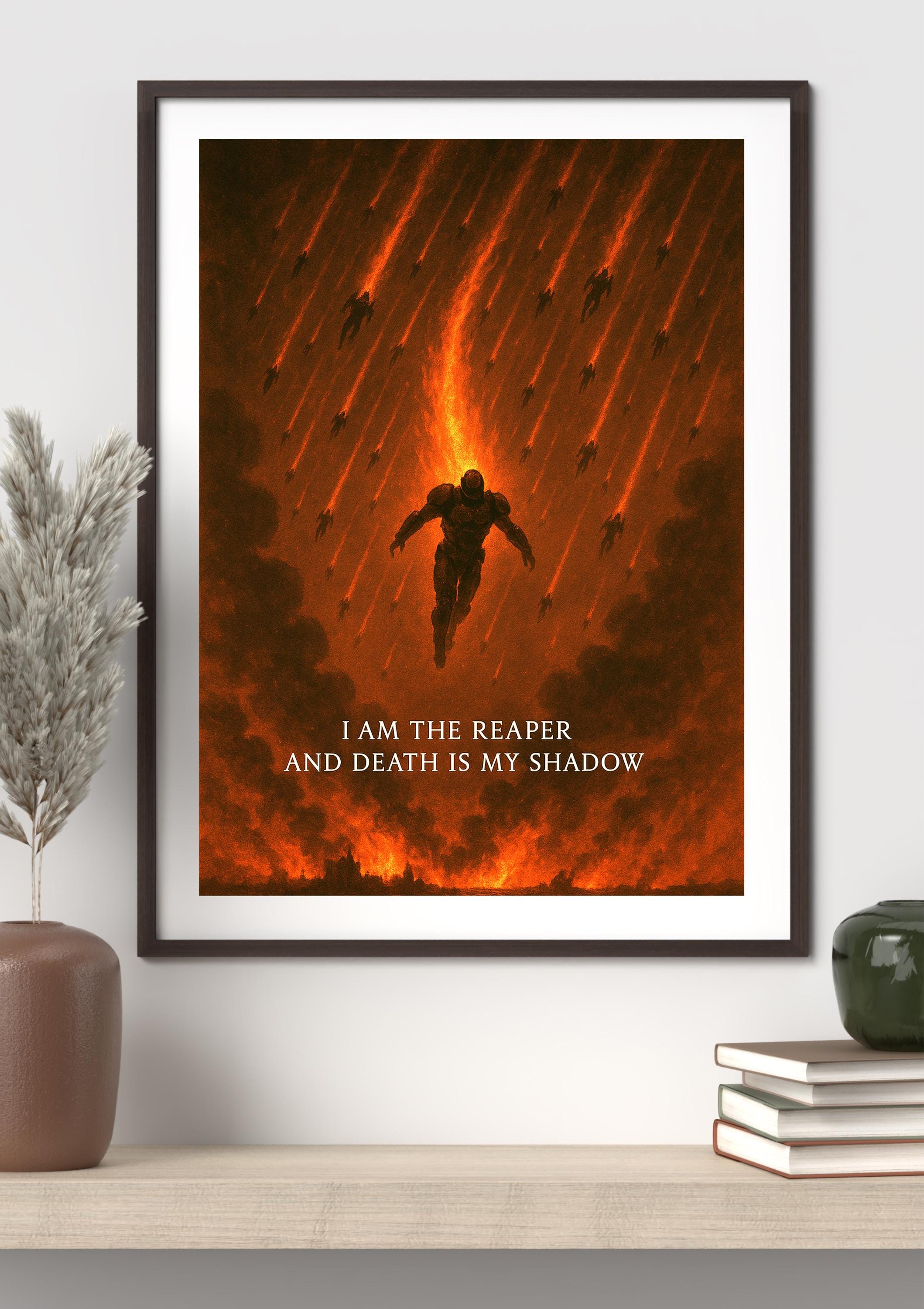 Iron Rain Red Rising Poster - I Am the Reaper Quote Art Print Inspired Sci-Fi War Decor - Sons of Ares Fan Gift