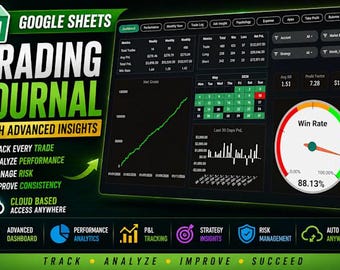 Trading Journals for Tracking Financial Markets | 6-in-1 Spreadsheet Bundle | Google Sheets and Excel Templates
