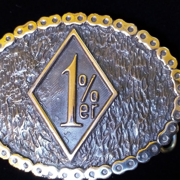 1%er Belt Buckle/ Bronze Metal/ Bronze buckle / One Percenter Buckle