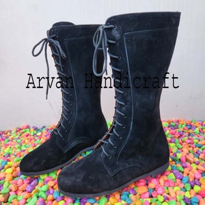 Middeleeuwse suède laarzen Fantasy-cosplay Pirates Fantasy-cosplayschoenen Renaissance-kostuums