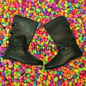 Medieval Leather Boots Renaissance footwear viking shoes | 3 Buckle Boots,Halloween gift