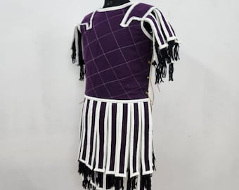 Handmade Purple Cotton Roman Subarmalis: Medieval Costume Reenactment
