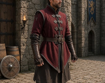 Medieval Gambeson Coat, Padded Knight , LARP Ren Faire Costume