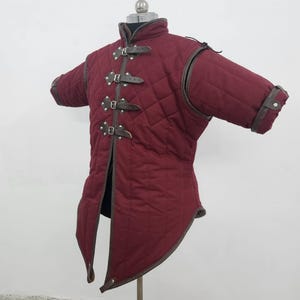 Gambesón acolchado de tela de algodón para ropa de rol de brujo, armadura medieval acolchada, regalos de Navidad