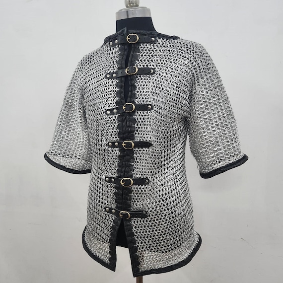 Aluminium Chainmail Shirt: 10mm Riveted Flat Ring, Half Sleeve Larp Cosplay