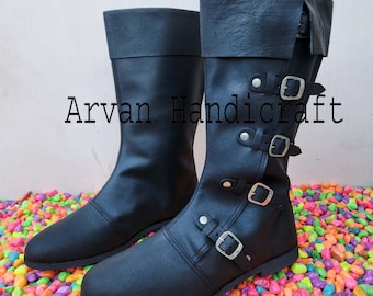 Medieval Boots Ren Faire Leather Costume Boots Genuine Leather Christmas Gifts