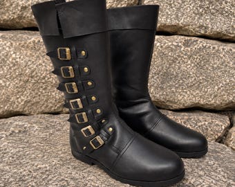 Medieval Leather Boots: Viking Renaissance Pirate Shoes