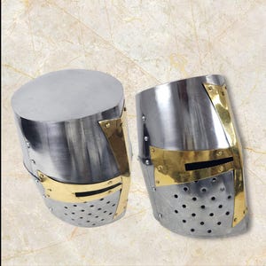 Templar Crusader Knight Helmet Crusader Helmet with Free Display Stand Gift for Him