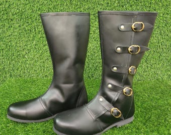 thumbnail image 2 of ACE SHOCK Medieval Pirate Boots - Renaissance Cosplay & Halloween Costume Footwear For Men 2 of 6