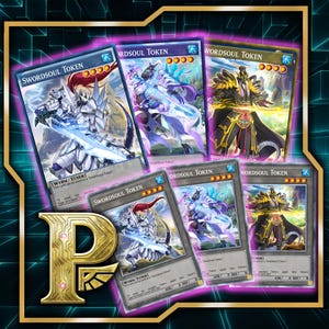 Może przedstawiać: Kolekcja kart kolekcjonerskich z postaciami fantasy. Karty są oznaczone jako "SWORDSOUL TOKEN" i "WORDSOUl TOKEN". Karty mają niebieską, fioletową i złotą kolorystykę. Karty mają różne oceny gwiazdkowe.