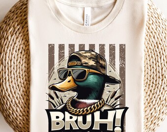 Bruh Mallard Duck Shirt, Unisex Nature Lover Shirt, Camping Adventure Wildlife Tee, Wildlife Hiking Camping Shirt,Funny Duck Bruh Camo Shirt