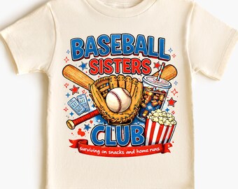 Retro Baseball Sisters Club Shirt,Baseball Sister Tee,Game Day Tee,Baseball Lover Gift,Matching Sisters Apparel,Baseball Season,Gift for Sis