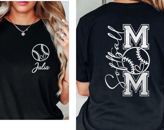 Custom Softball Mom T Shirt,Sports Mama Shirt,Softball Season Shirt,Softball Mama Shirt, Personalized Game Day Shirt,Gift for Softball Lover