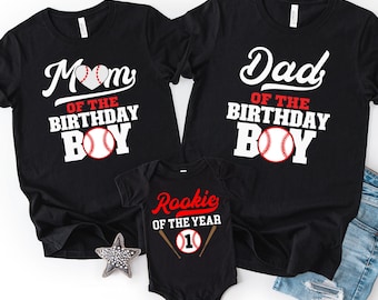 Rookie Of The Year Birthday Shirt Boy, Personalized Baseball Birthday Family Shirt, Baseball Theme Birthday Boy Shirts,Matching Group Shirts
