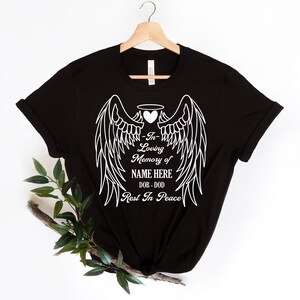 Forever In Our Hearts Shirt, Memorial Wings Heart Shirt, Memory Angel Wings Shirt,In Loving Memory,Rest in Peace Shirt,Funeral Shirt,RIP Tee