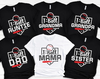 Custom T-Ball Family Shirts, T Ball Matching Shirts, T Ball Mom, T Ball Dad,Personalized Tball Tshirts,Sports Family Shirt,T-Ball Coach Gift